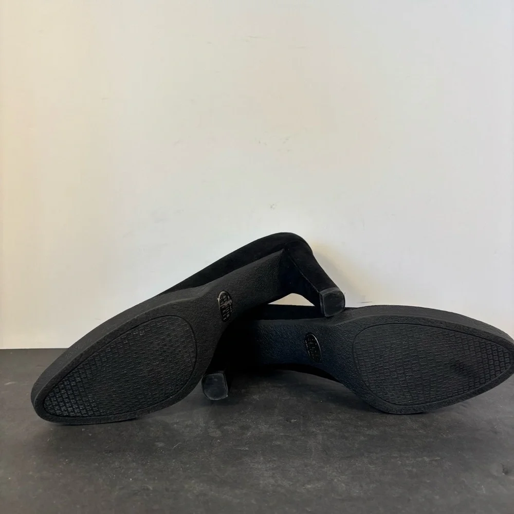 Stuart Weitzman Black Suede Block Heel Pumps EU 42 US 11 Made in Spain